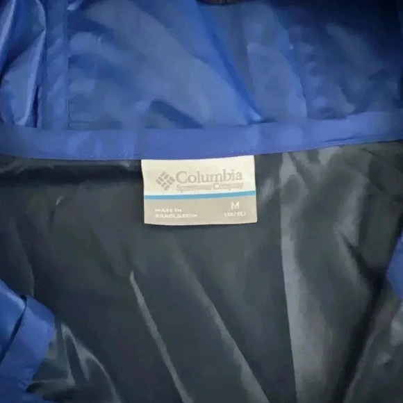 Columbia Anorak Packable Boys/ Girls Windbreaker Bleu Size M 10-12 - Picture 4 of 6
